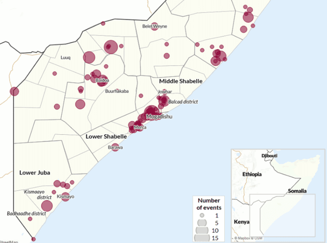 Kampfhandlungen zwischen al Shabaab und Sicherheitskräften in Süd-/Zentralsomalia